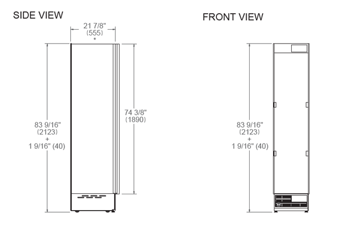 212cm Inbouwvriezer 45cm breed, ijsblokjesmaker | Bertazzoni